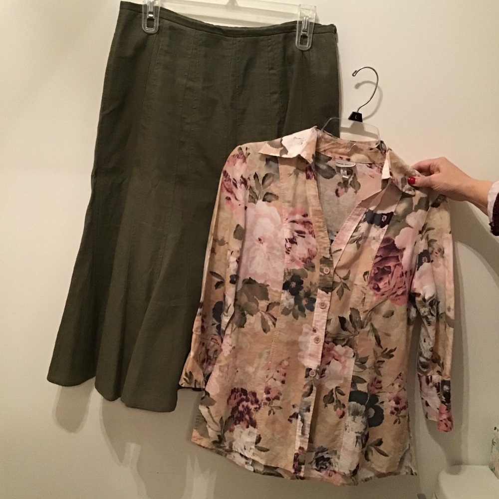 Linen fare skirt